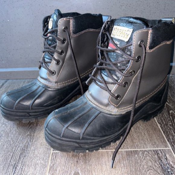 Mens Rugged Exposure Blizzard Thinsulate Leather Upper Duck Boots Size 10 - Picture 1 of 9